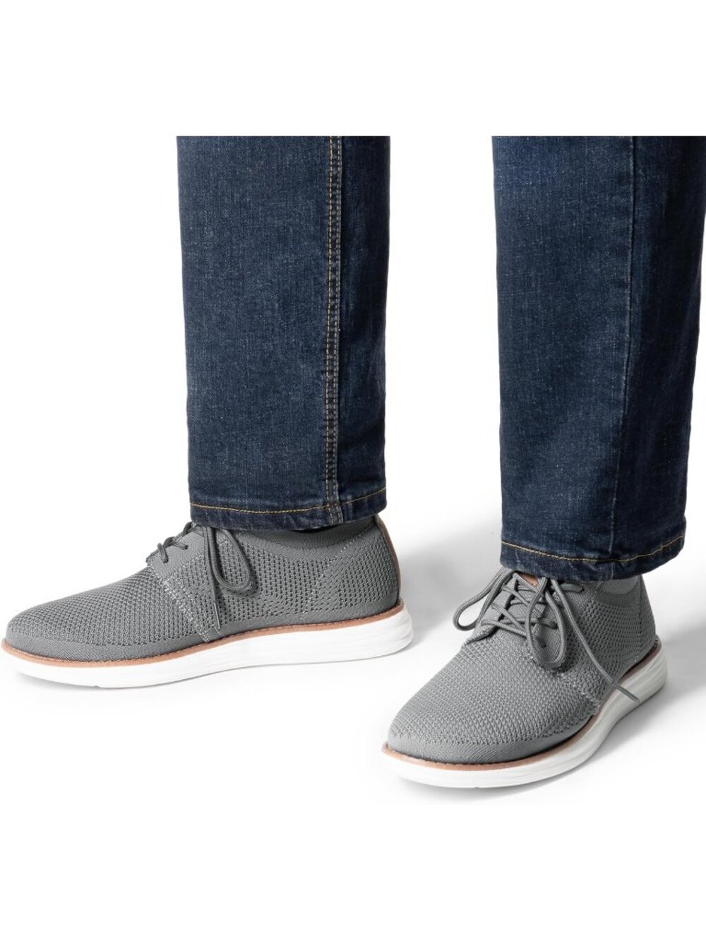 Bruno Marc Men's Dark Grey Ethylene Vinyl Acetate Lace up Lightweight Sneakers - Picture 7 of 7